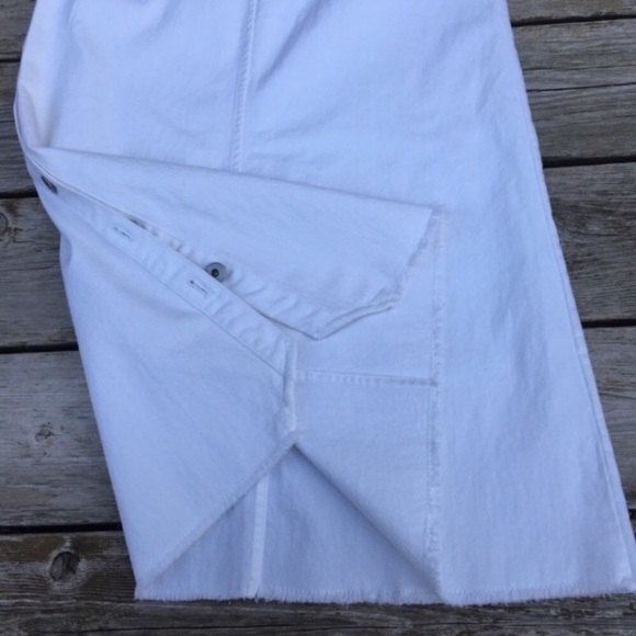 THAKOON High Waisted A-Line Denim Raw Hem  Skirt 0 - Picture 8 of 14